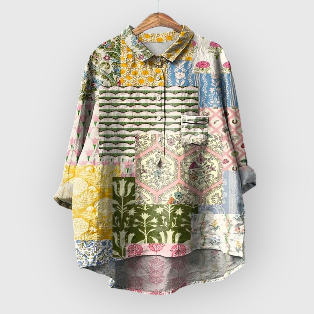 ELYRA™ | Blouse à fleurs faite main