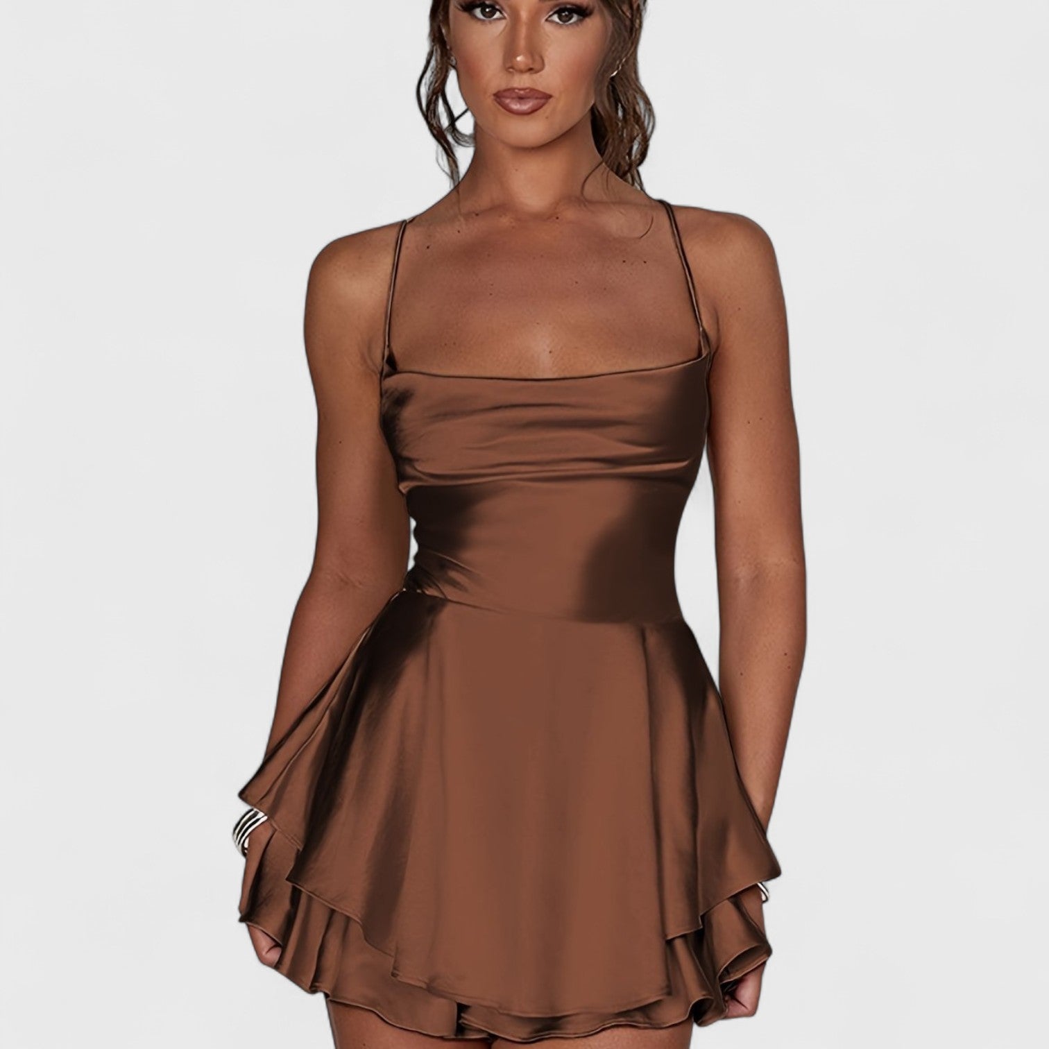 ELYRA™ | Elegant Backless Dress with Square Neckline