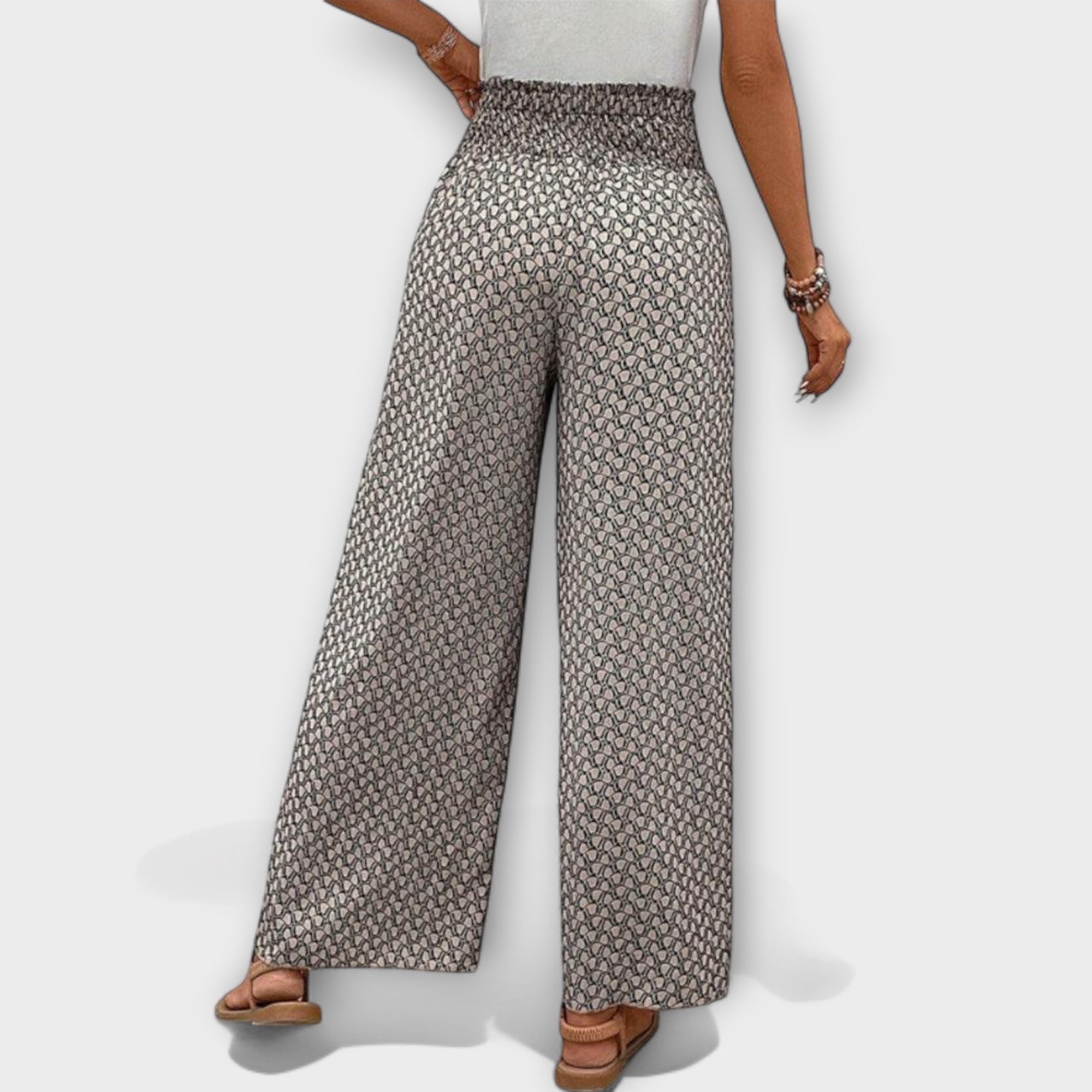 ELYRA™ | Black Linen Palazzo Trousers