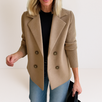 ELYRA™ | Elegant Jacket with Knitted Sleeves