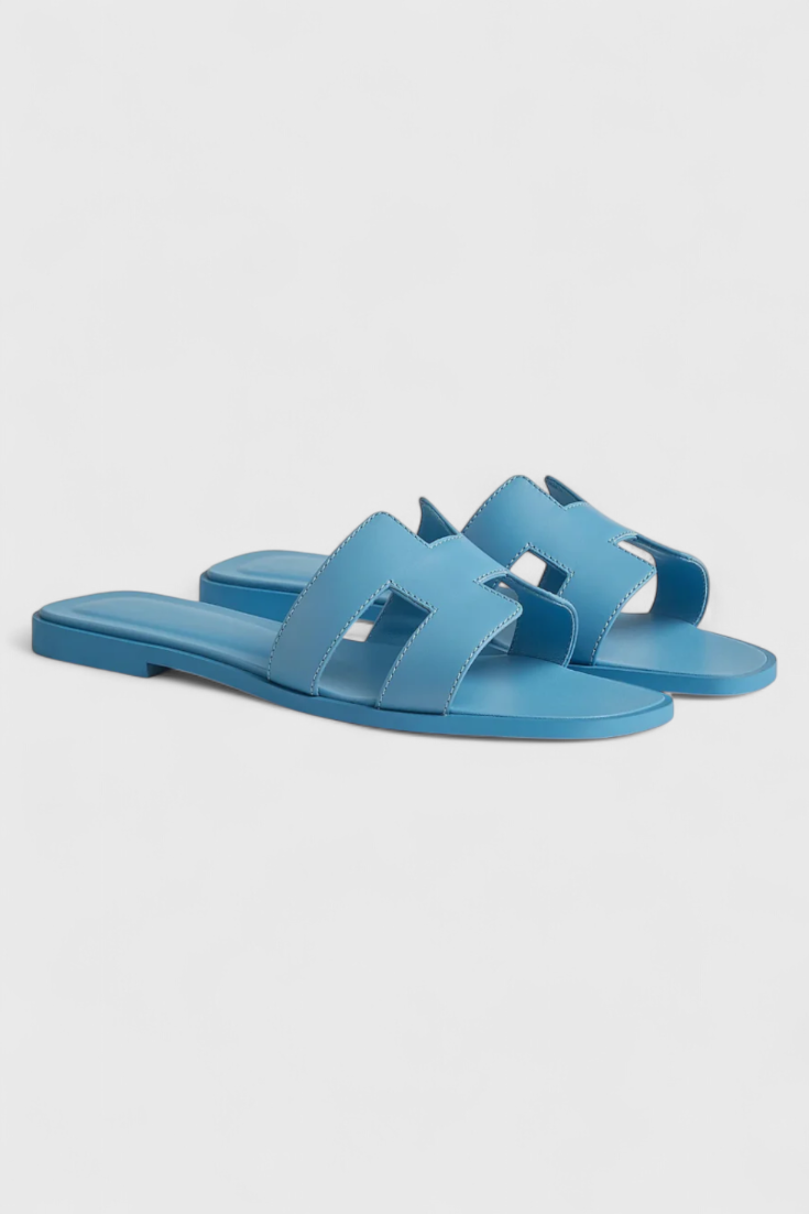 ELYRA™ | Brigitte "H" Leather Sandals with Crossed Straps