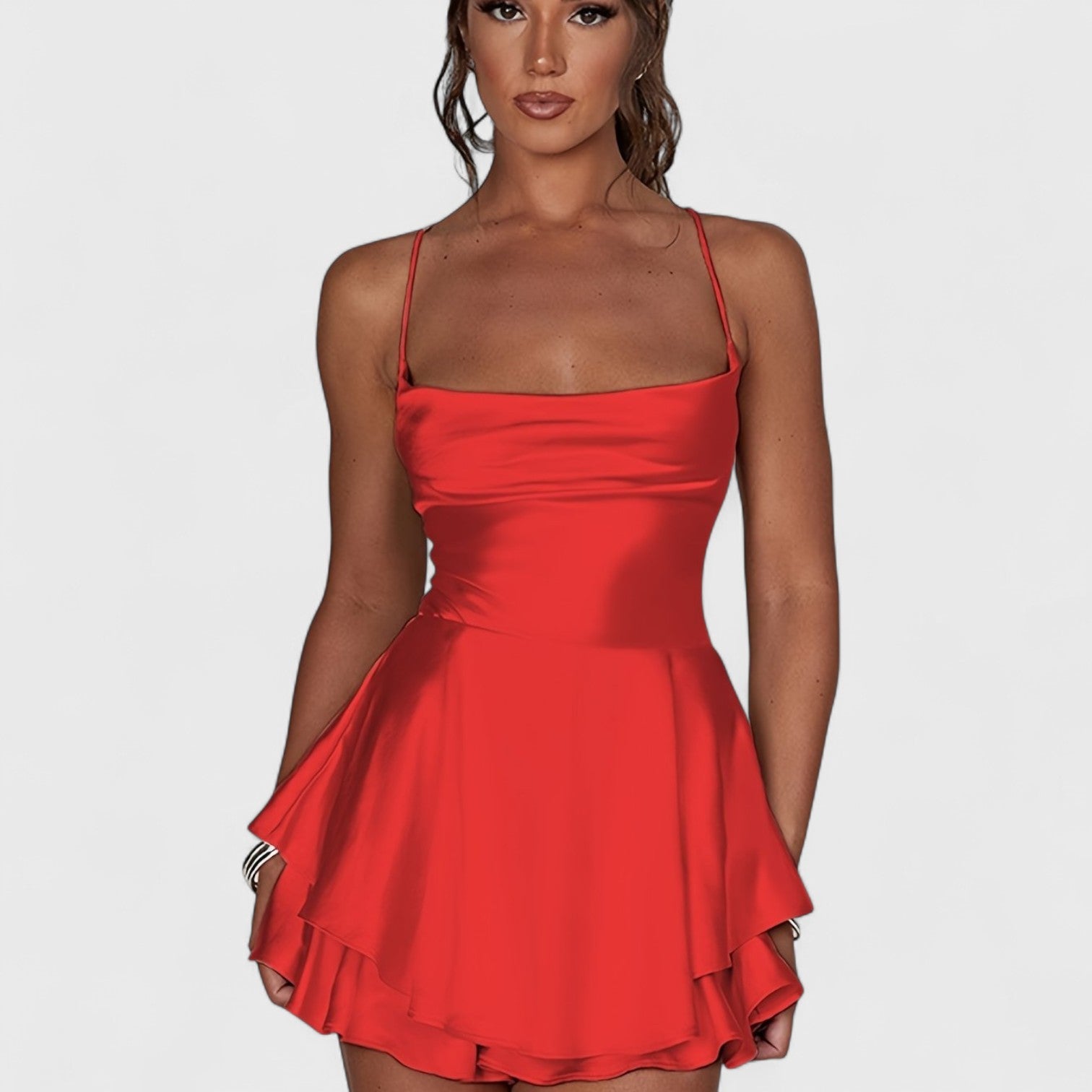 ELYRA™ | Elegant Backless Dress with Square Neckline