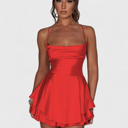 ELYRA™ | Elegant Backless Dress with Square Neckline