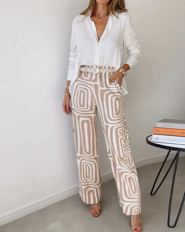 ELYRA™ | Ensemble Retro-Chic avec Pantalon Large