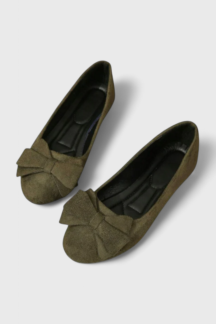 ELYRA™ | Ballerines orthopédiques en cuir, à bout rond et semelle confort.