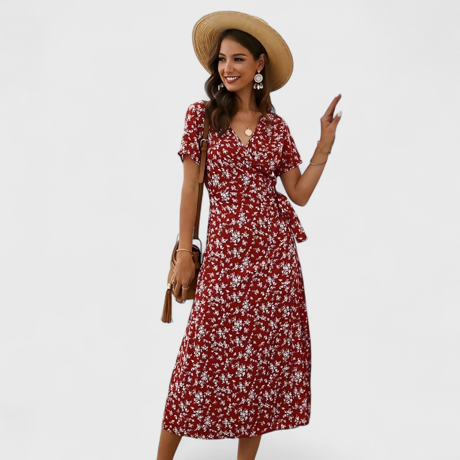 ELYRA™ | Flowing Midi Dress with Floral Print