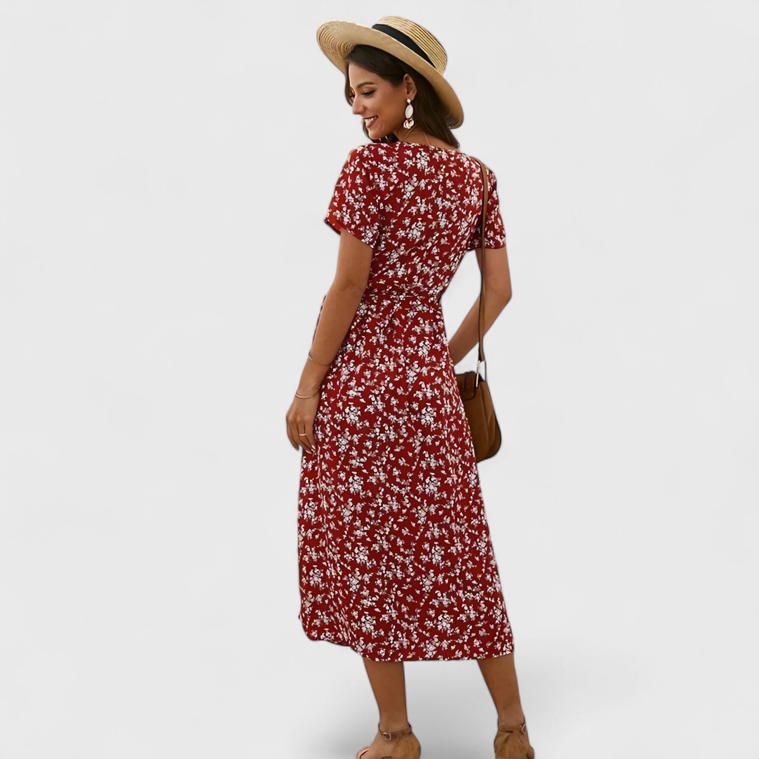 ELYRA™ | Flowing Midi Dress with Floral Print
