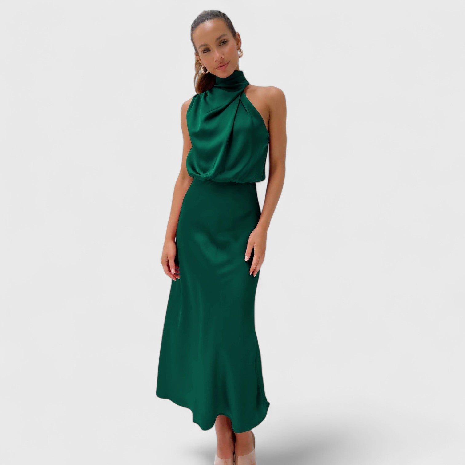ELYRA™ | Long Halter Neck Dress