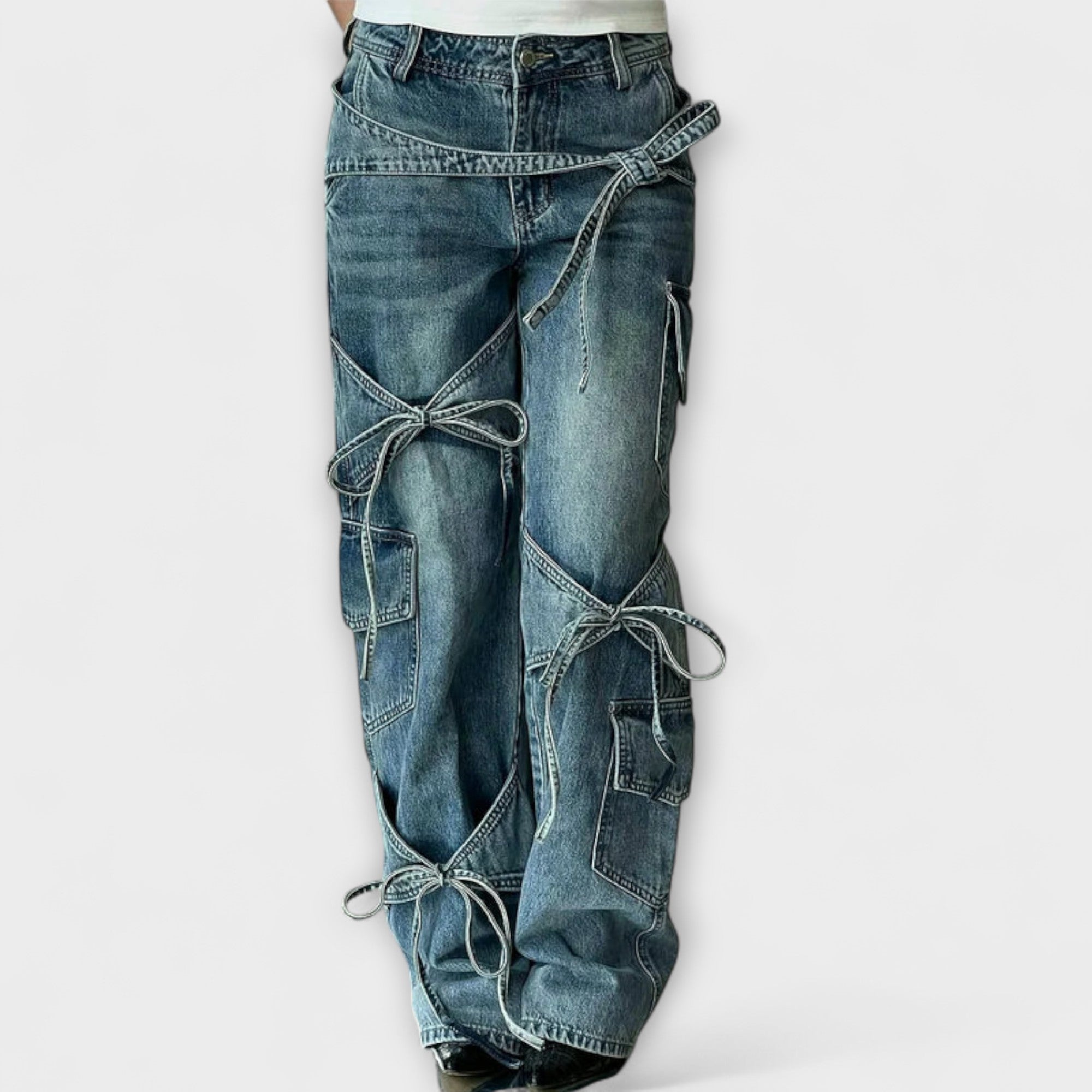 ELYRA™ | Utility denim jeans with knot detail