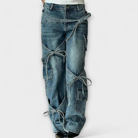 ELYRA™ | Utility denim jeans with knot detail