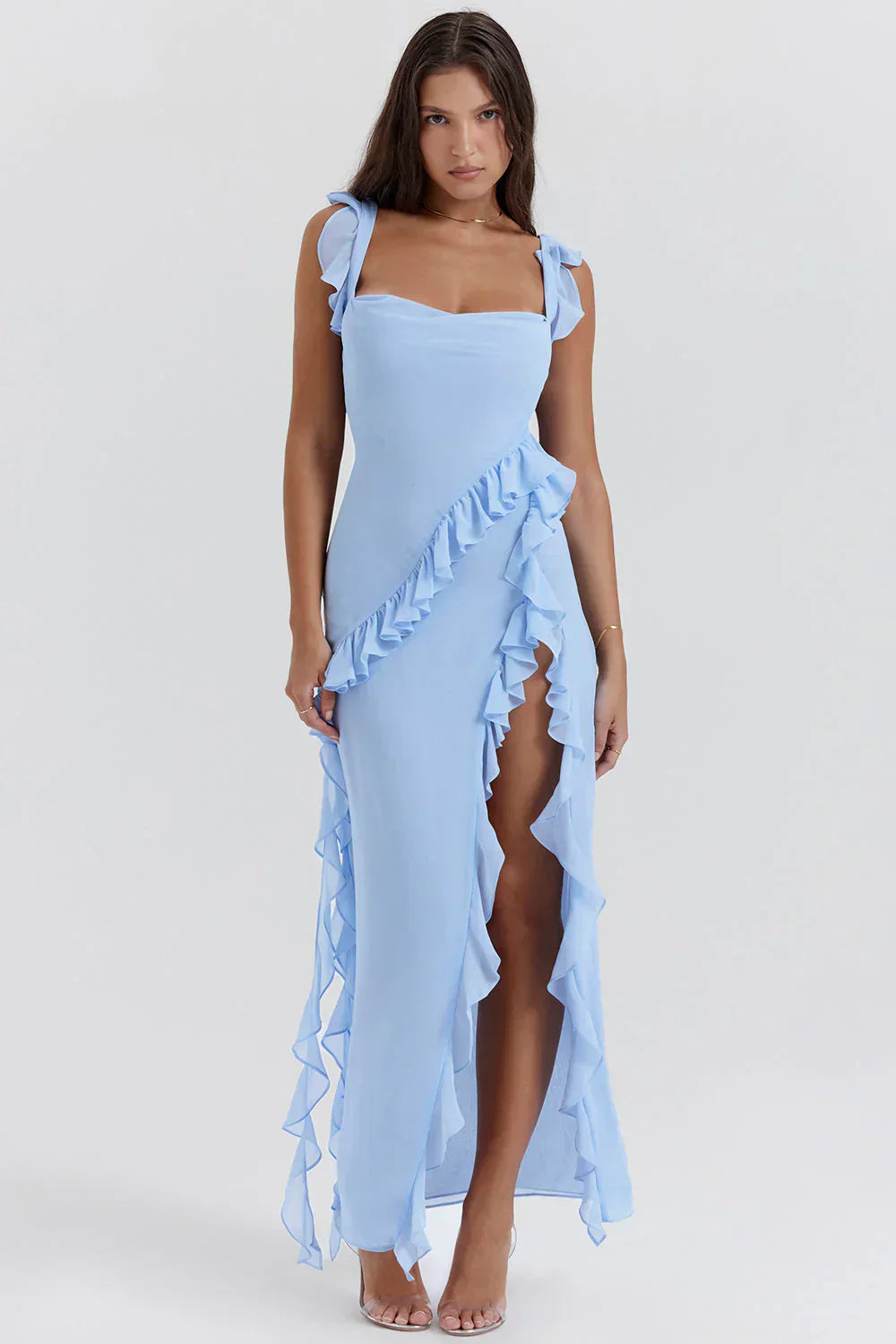 ELYRA™ | Elegant Ruffled Evening Dress