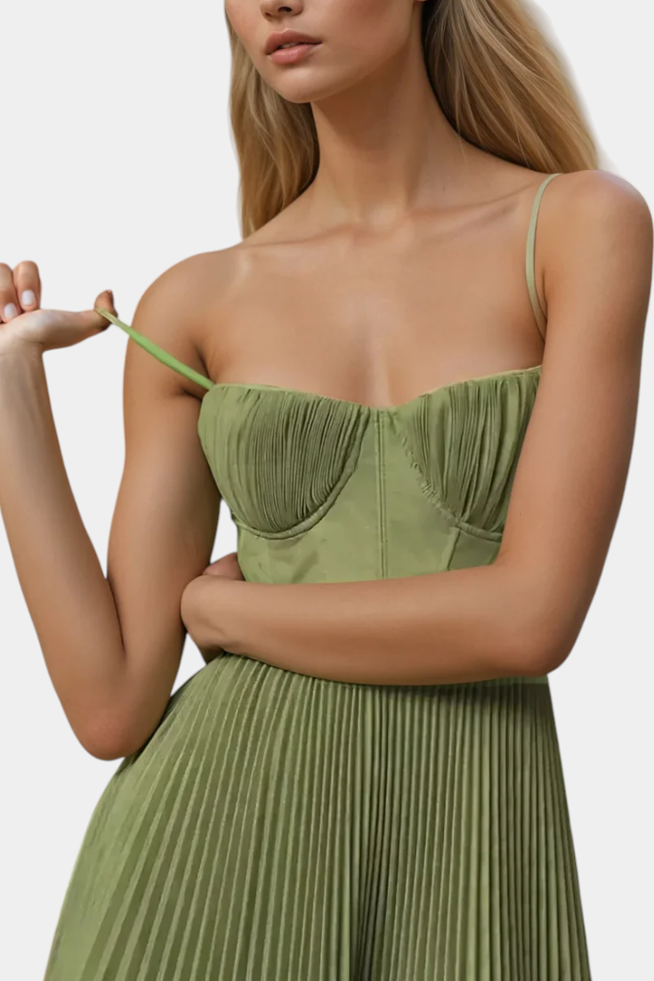 ELYRA™ | Pleated tulle midi dress