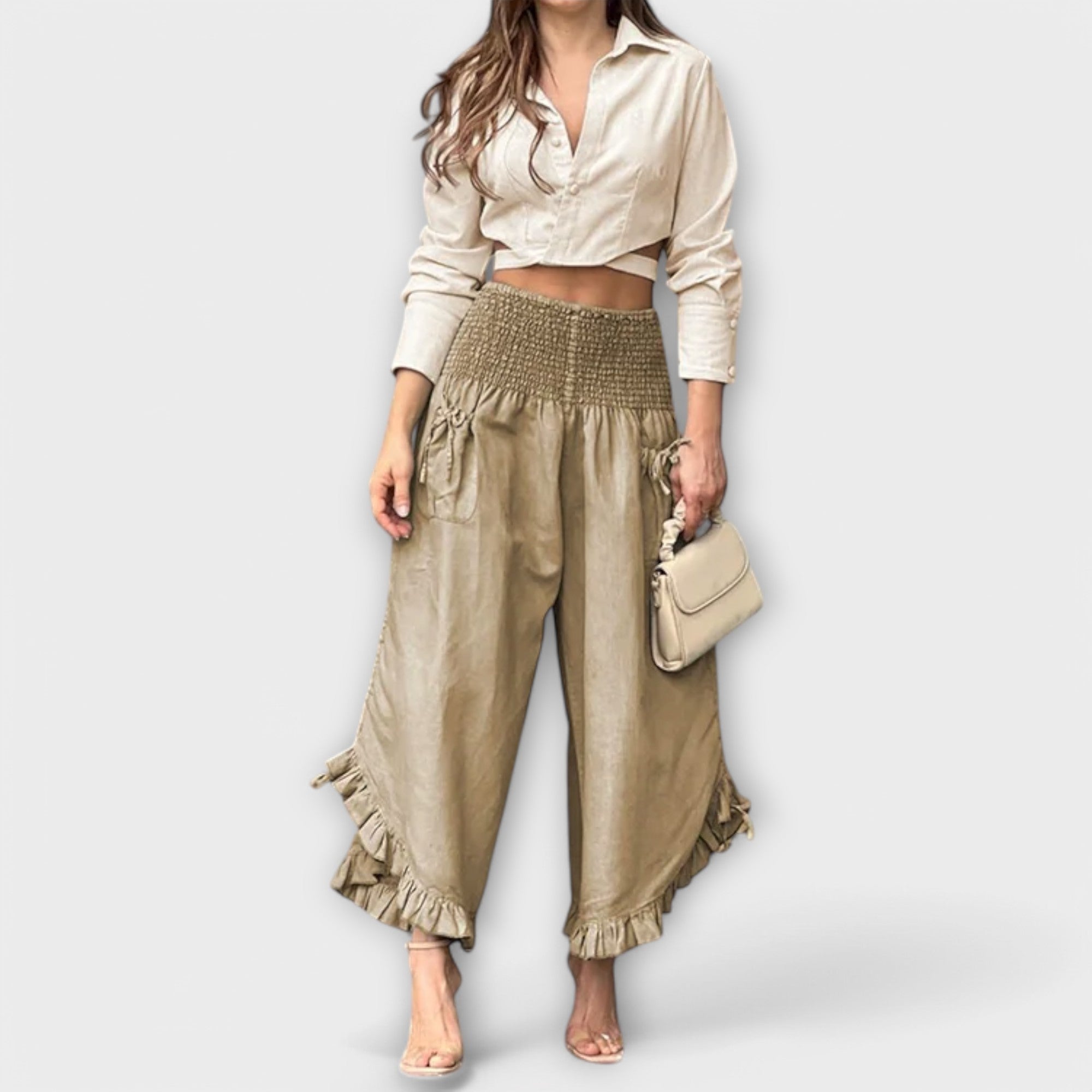ELYRA™ | Casual Linen Trousers with Pleats