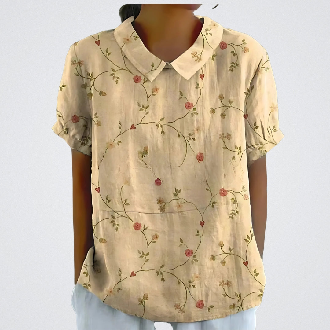 ELYRA™ | Blouse en lin à fleurs