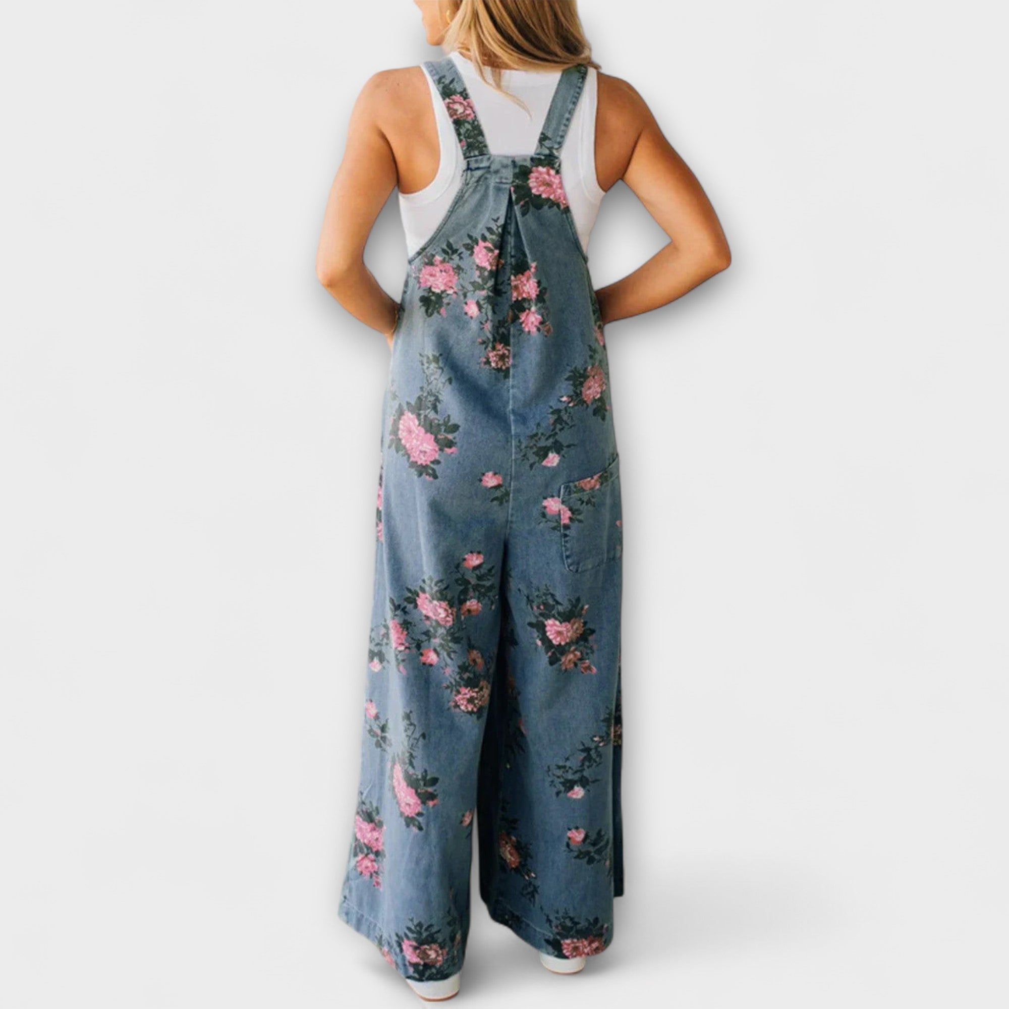 ELYRA™ | Floral Print Denim Dungarees