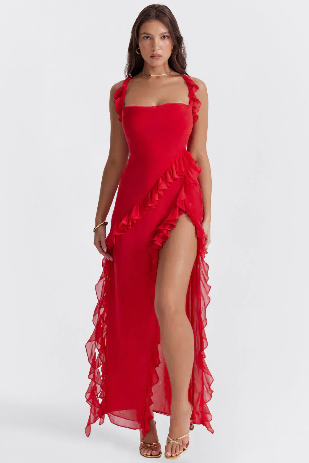 ELYRA™ | Elegant Ruffled Evening Dress