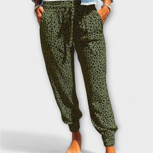 ELYRA™ | Wide-Leg Leopard Print Trousers