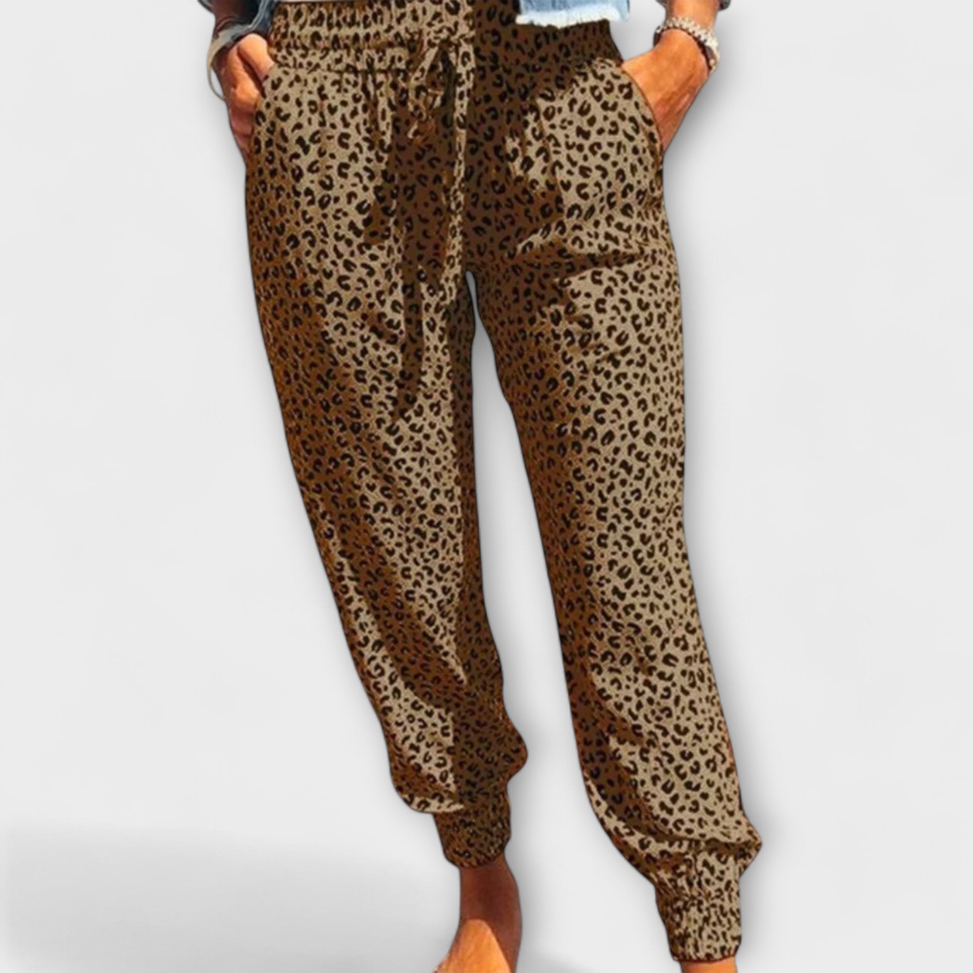 ELYRA™ | Wide-Leg Leopard Print Trousers