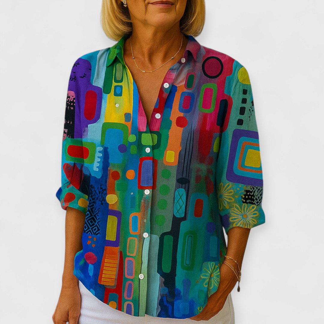 ELYRA™ | Timeless Long-Sleeve Cotton Blouse