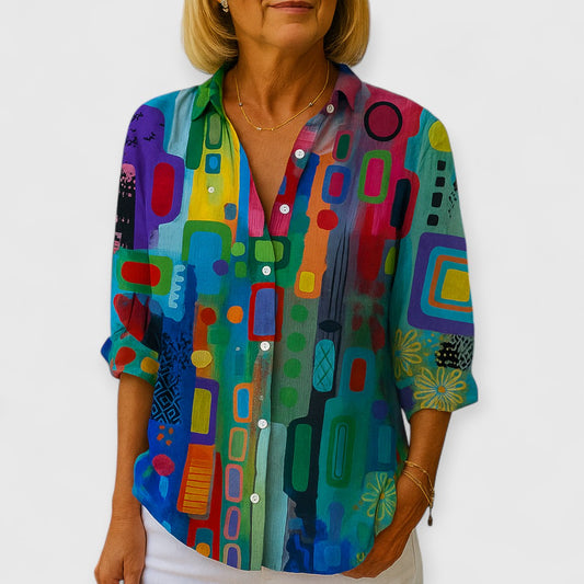 ELYRA™ | Timeless Long-Sleeve Cotton Blouse