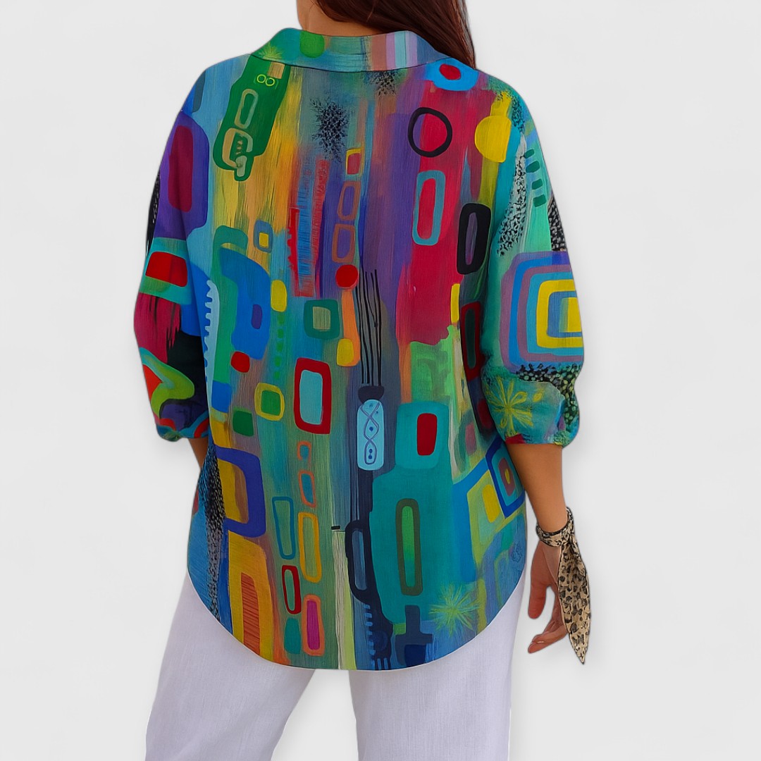 ELYRA™ | Timeless Long-Sleeve Cotton Blouse