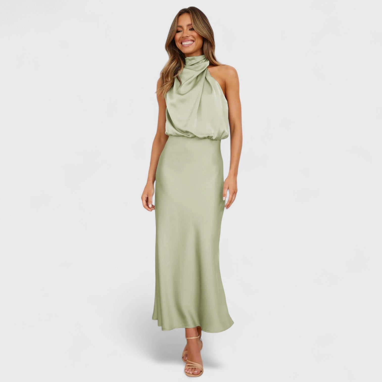 ELYRA™ | Long Halter Neck Dress