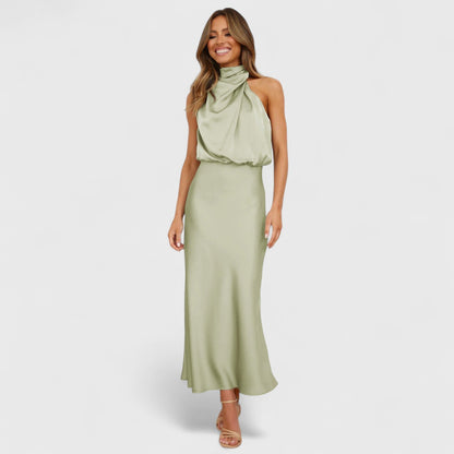ELYRA™ | Long Halter Neck Dress