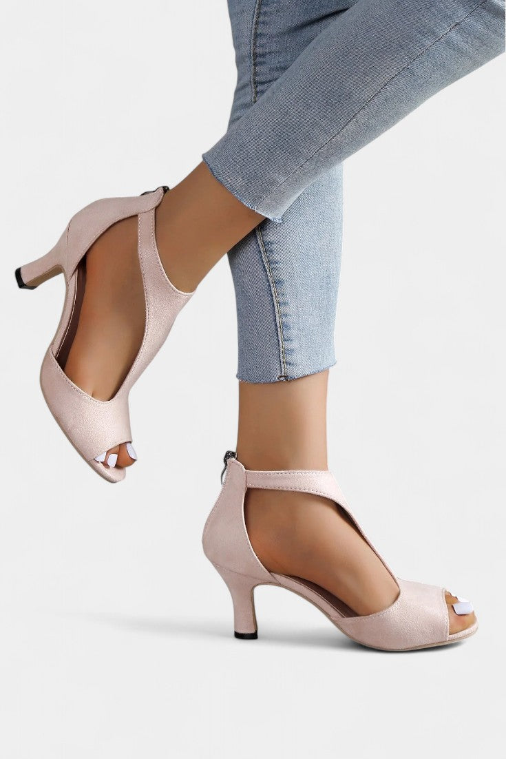 ELYRA™ | Mid-heel sandals with T-strap and open toe