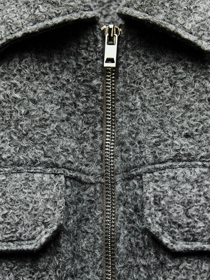 ELYRA™| Grey Boucle Jacket