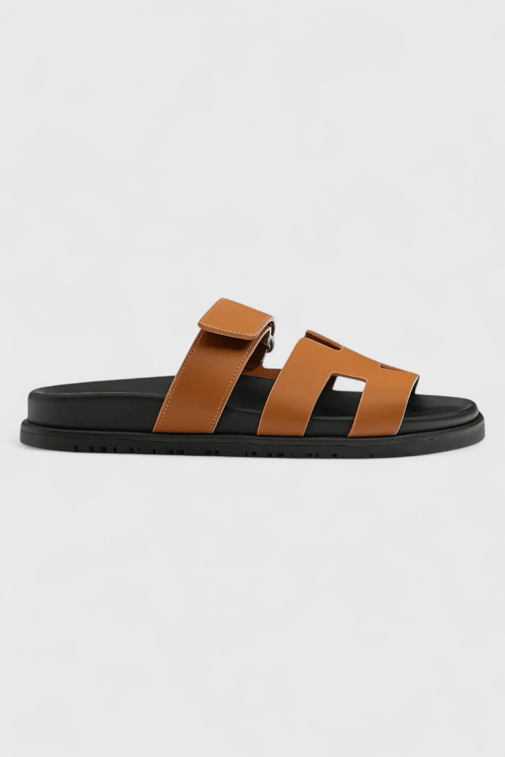ELYRA™ | Leather Summer Sandals with Crossed Straps