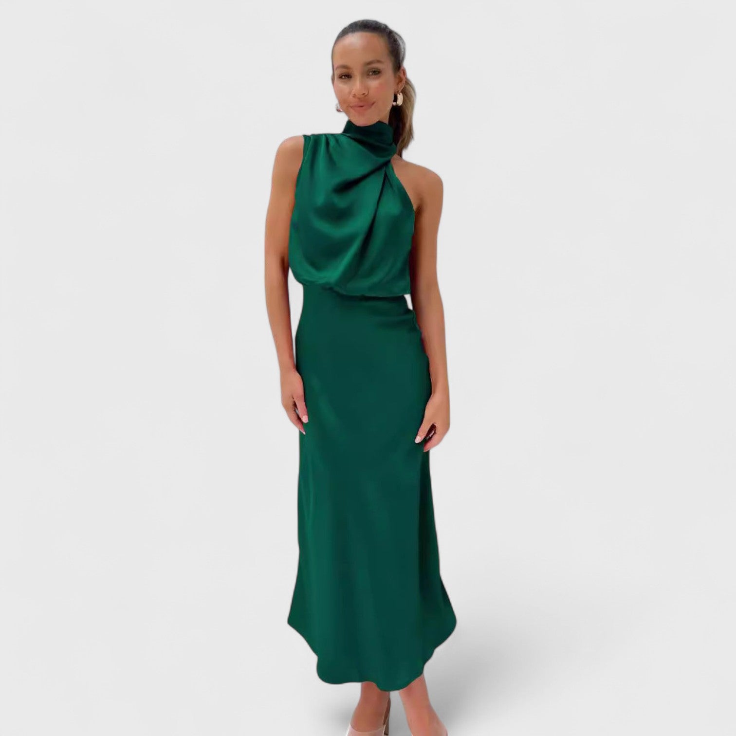 ELYRA™ | Long Halter Neck Dress