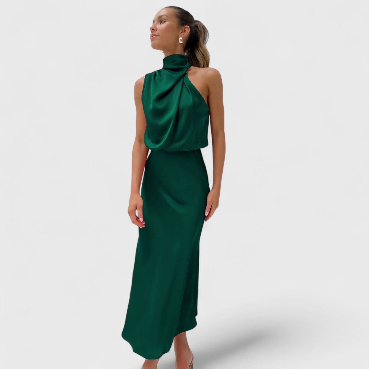 ELYRA™ | Long Halter Neck Dress