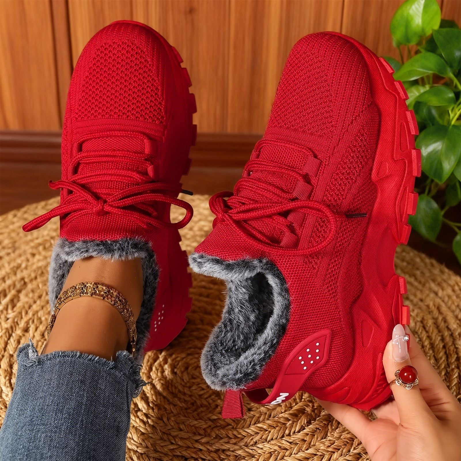 BRYDEE™ | Casual Fleece Lace-Up Lightweight Sneakers