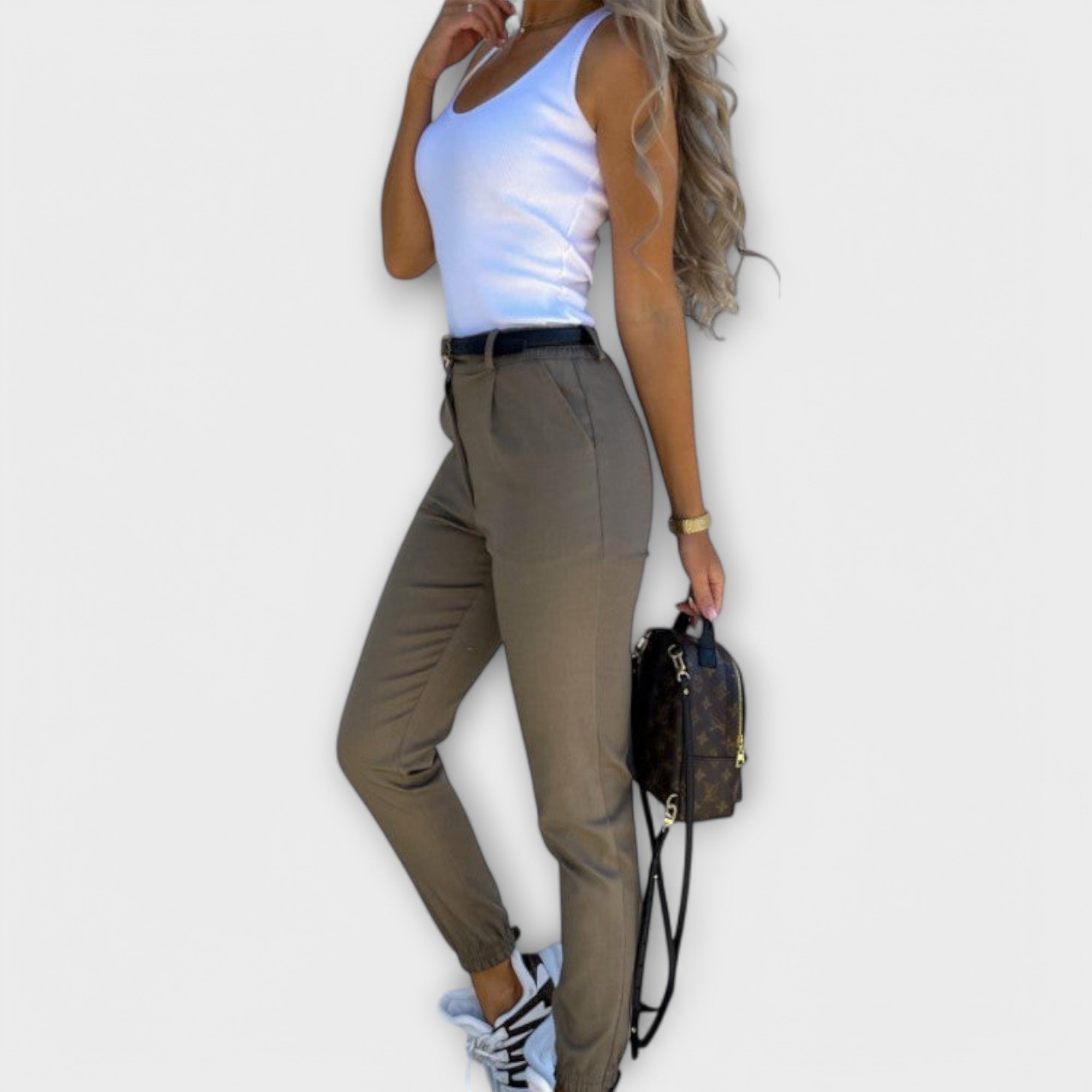 ELYRA™ | Black High-Waisted Stretch Trousers
