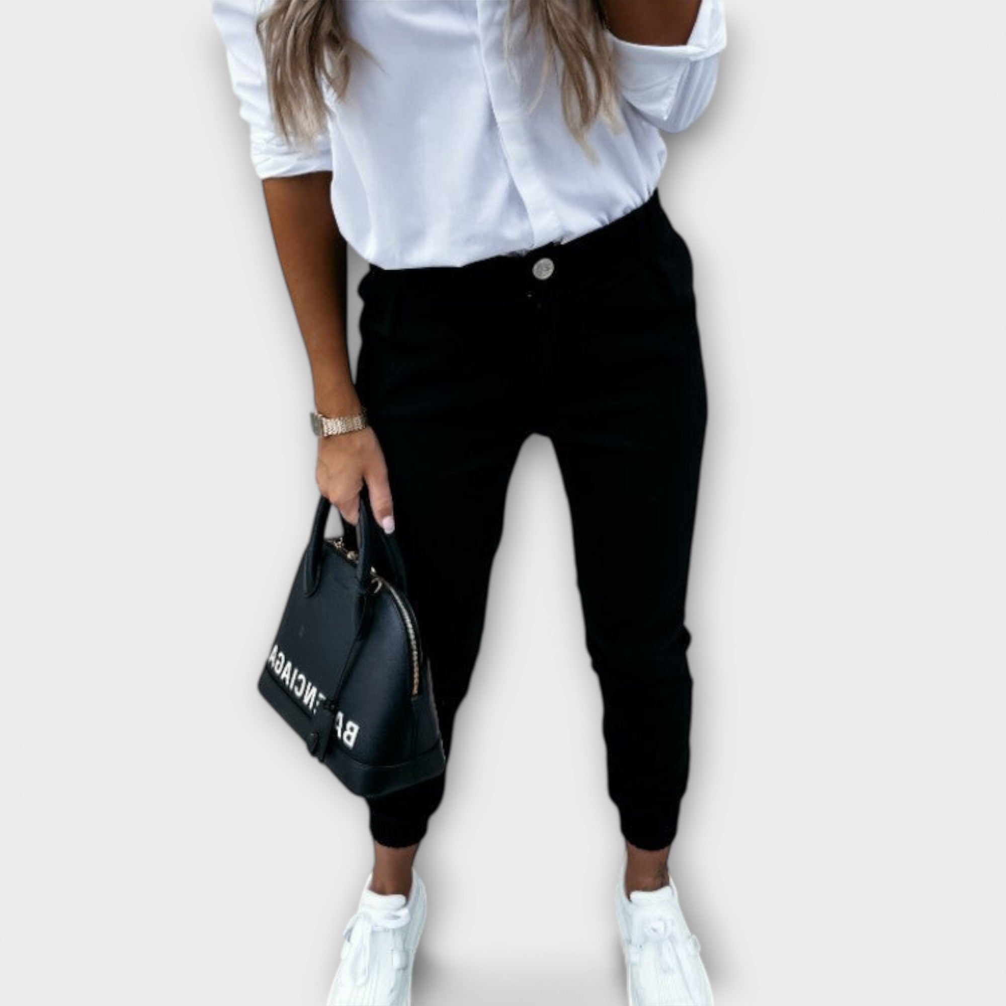 ELYRA™ | Black High-Waisted Stretch Trousers