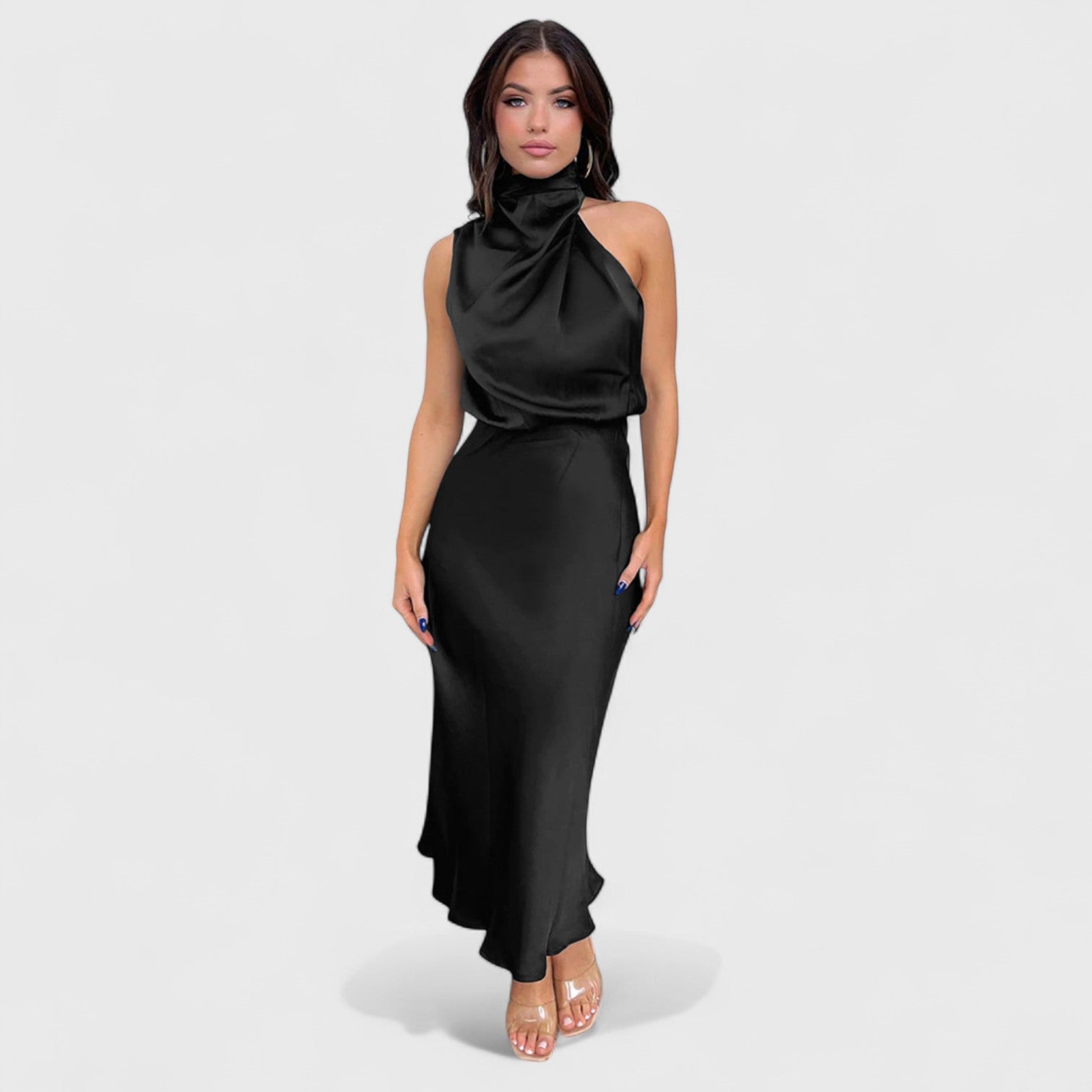 ELYRA™ | Long Halter Neck Dress