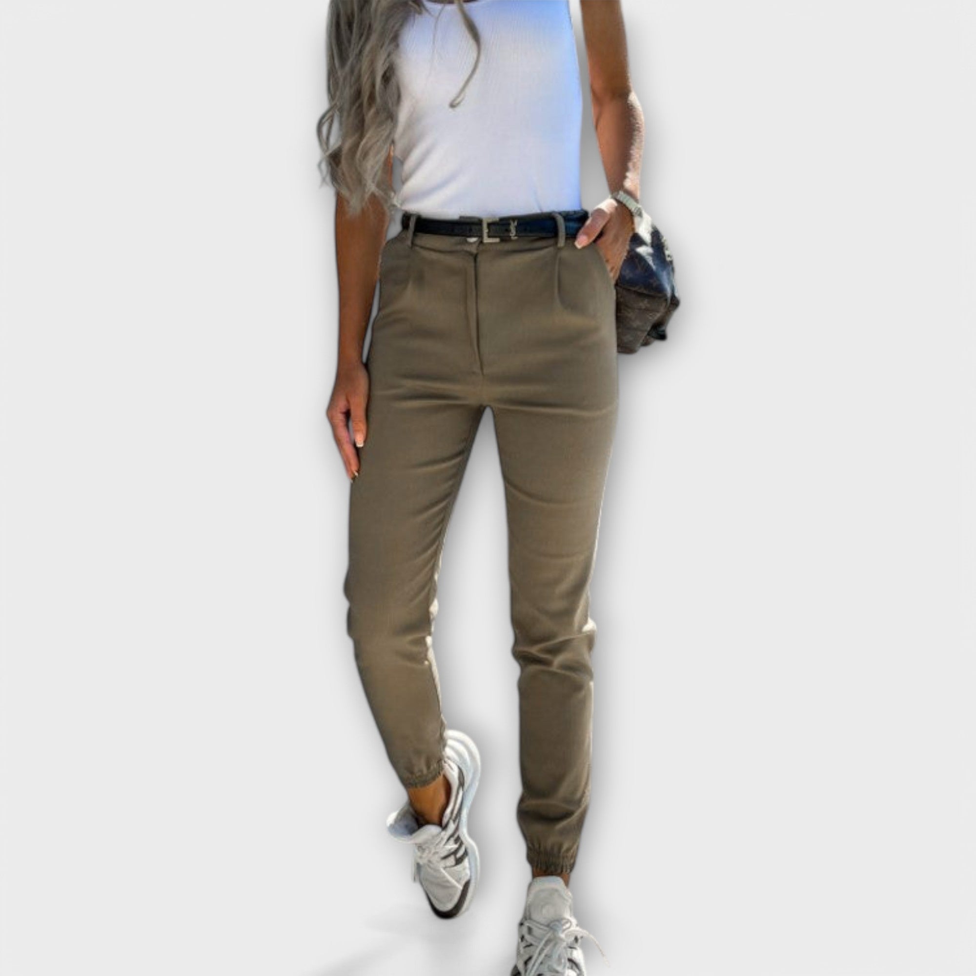 ELYRA™ | Black High-Waisted Stretch Trousers