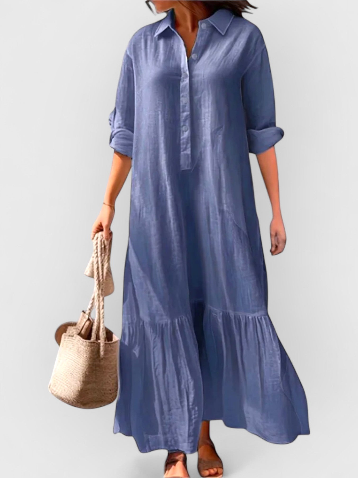 ELYRA™ | Casual Long Sleeve Shirt Dress