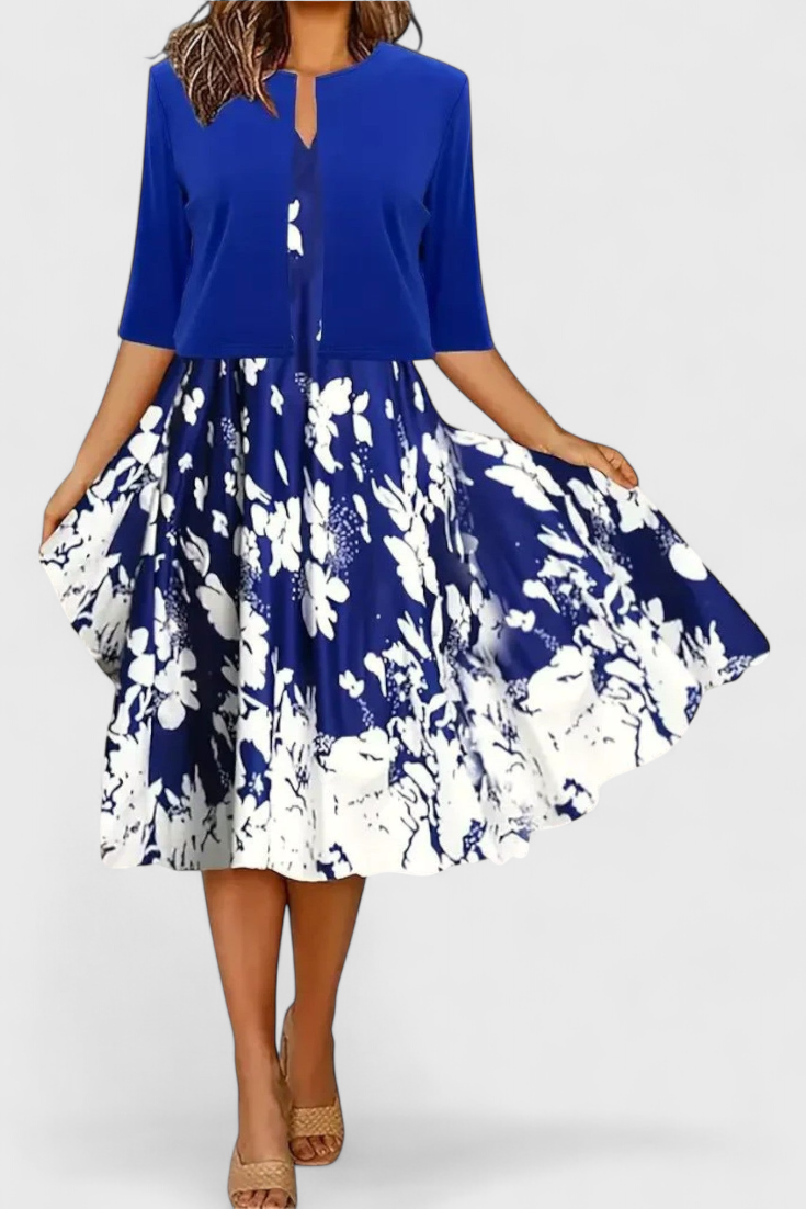 ELYRA™ | Striped Midi Blazer Dress