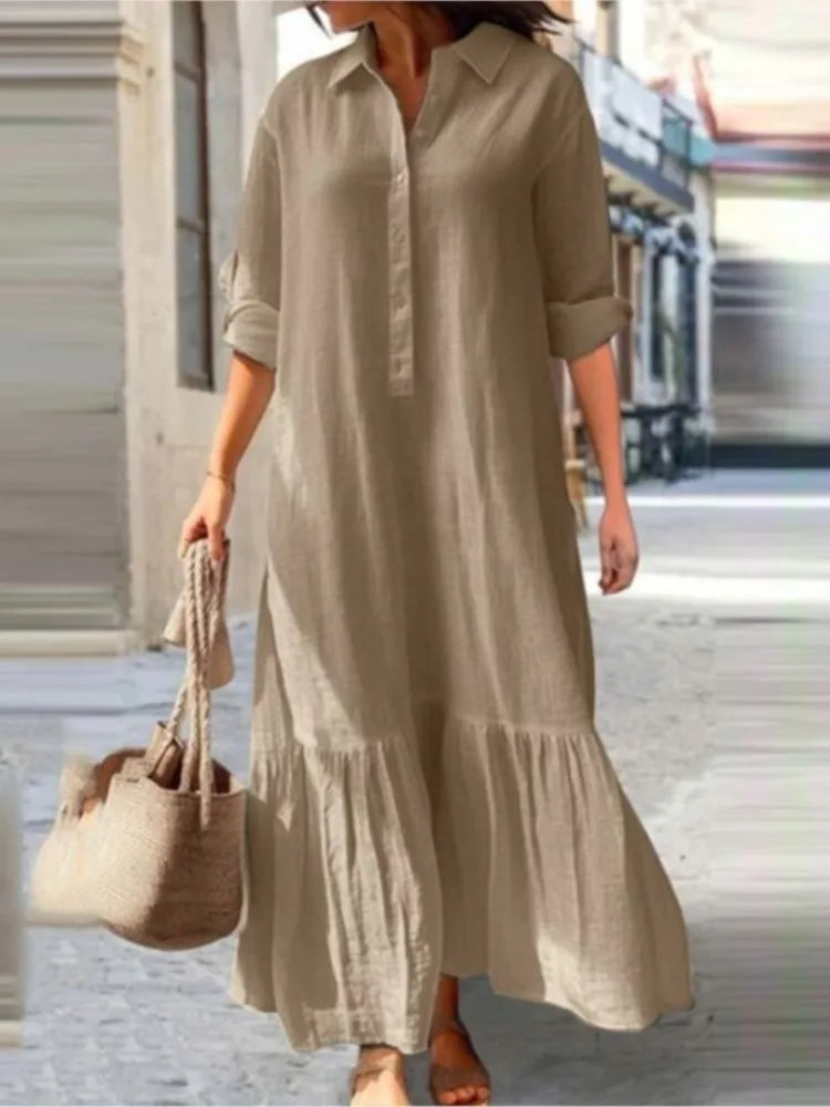 ELYRA™ | Casual Long Sleeve Shirt Dress