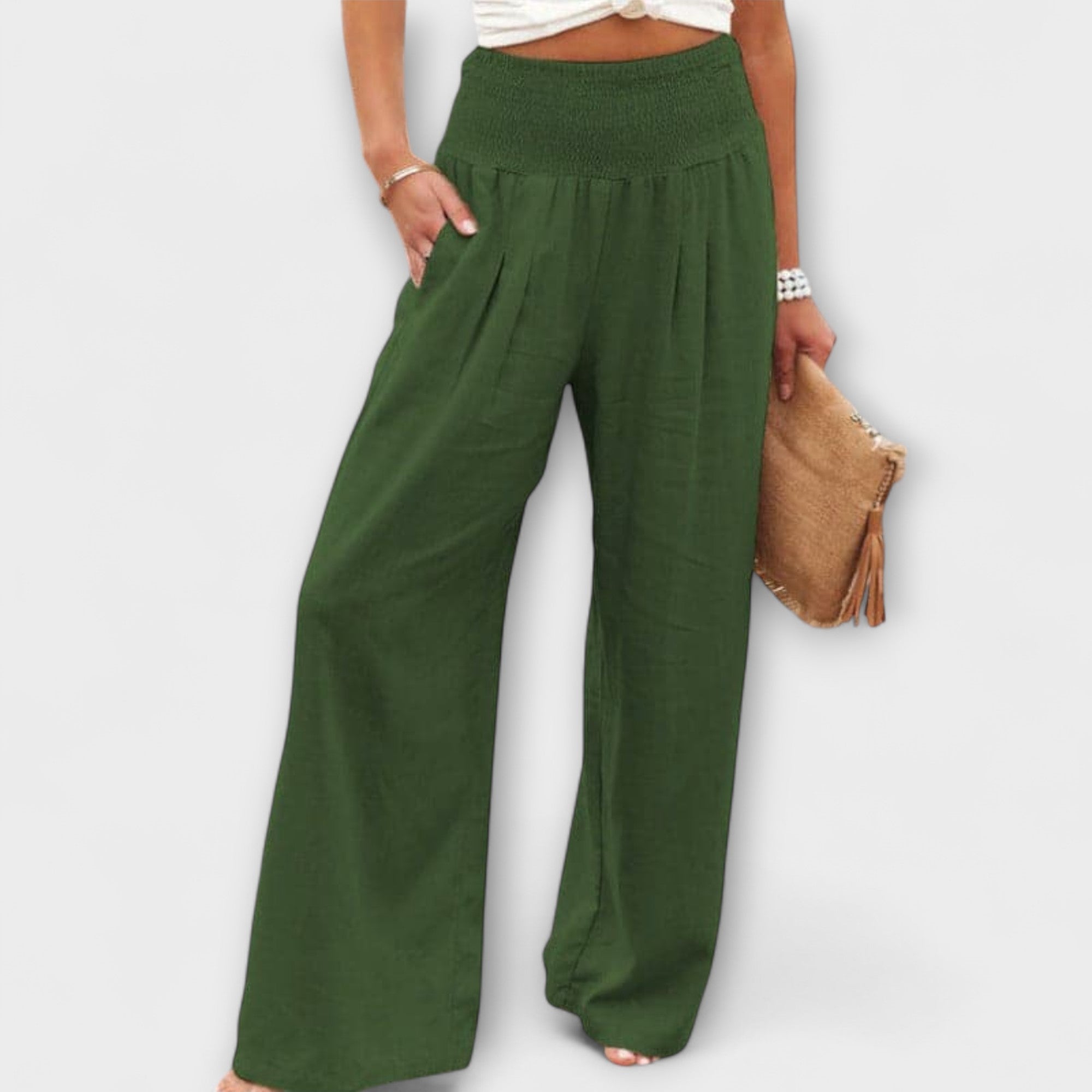 ELYRA™ | Pantalon large en lin décontracté