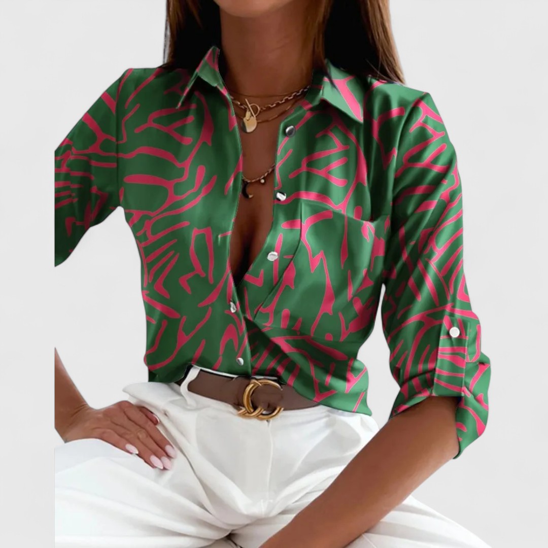 ELYRA™ | Blouse abstraite en tissu léger
