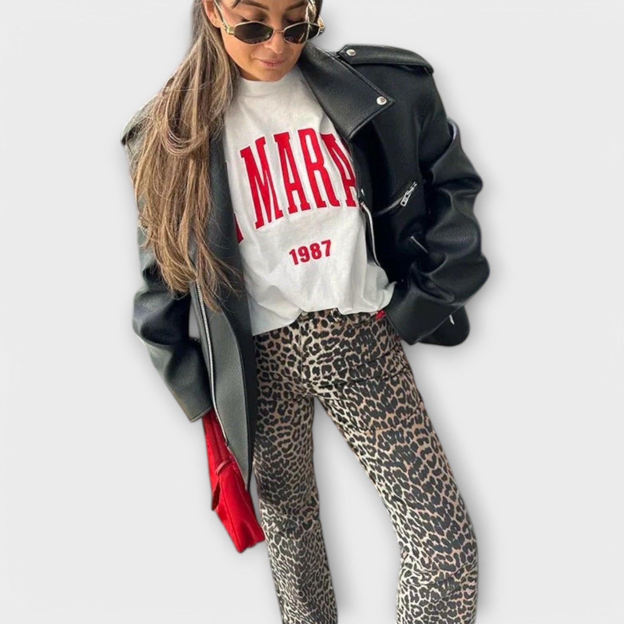 ELYRA™ | Vintage Leopard Print Jeans