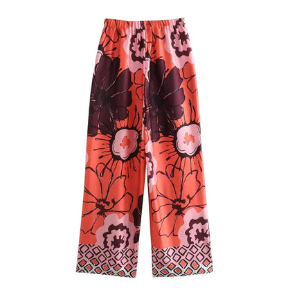 ELYRA™ | Floral Kimono Set & Wide Leg Trousers