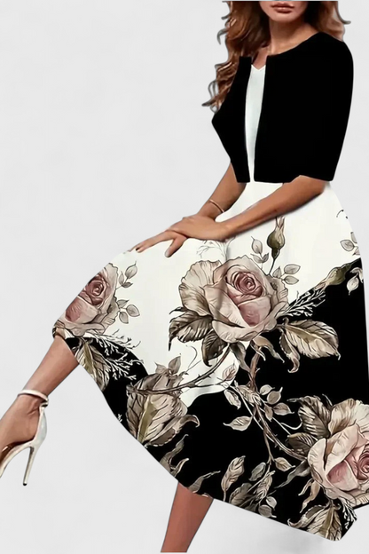 ELYRA™ | Striped Midi Blazer Dress