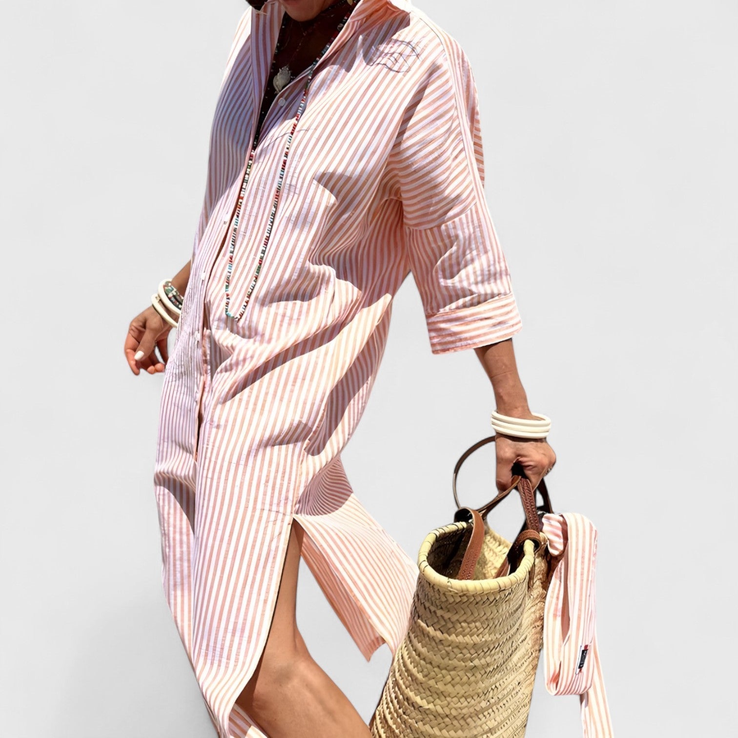 ELYRA™ | Striped Shirt Dress