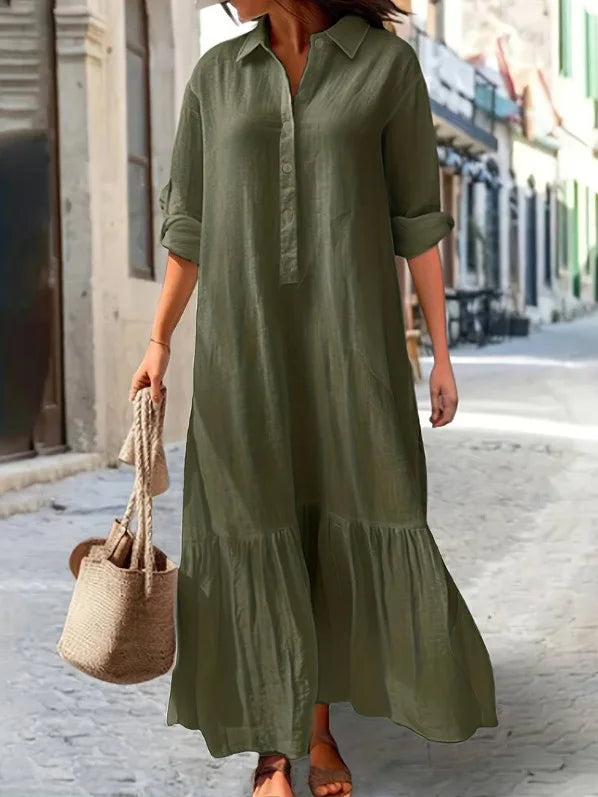 ELYRA™ | Casual Long Sleeve Shirt Dress