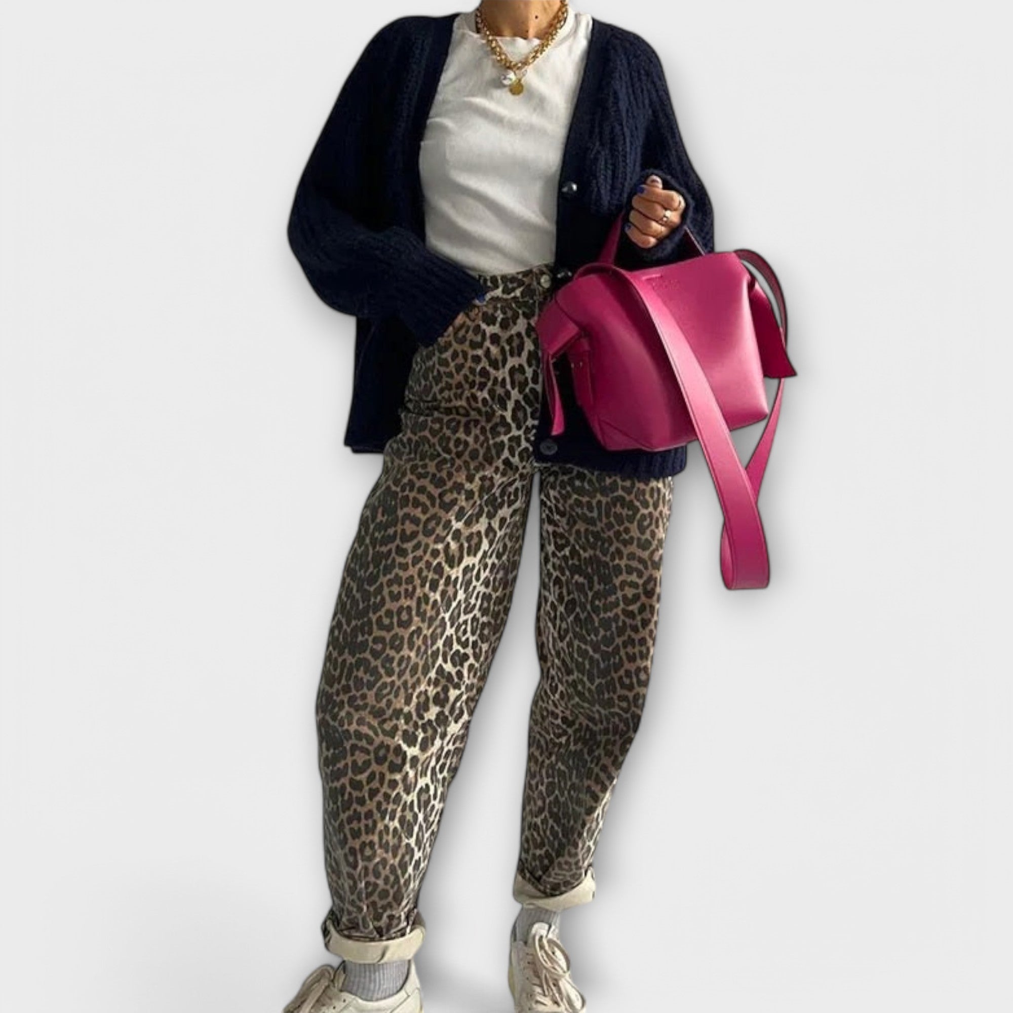 ELYRA™ | Vintage Leopard Print Jeans