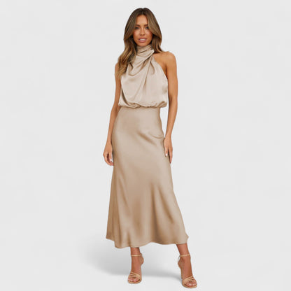 ELYRA™ | Long Halter Neck Dress
