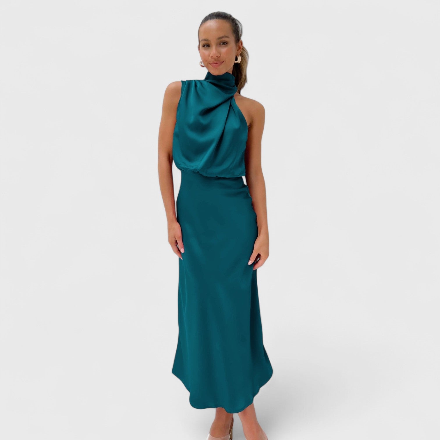 ELYRA™ | Long Halter Neck Dress